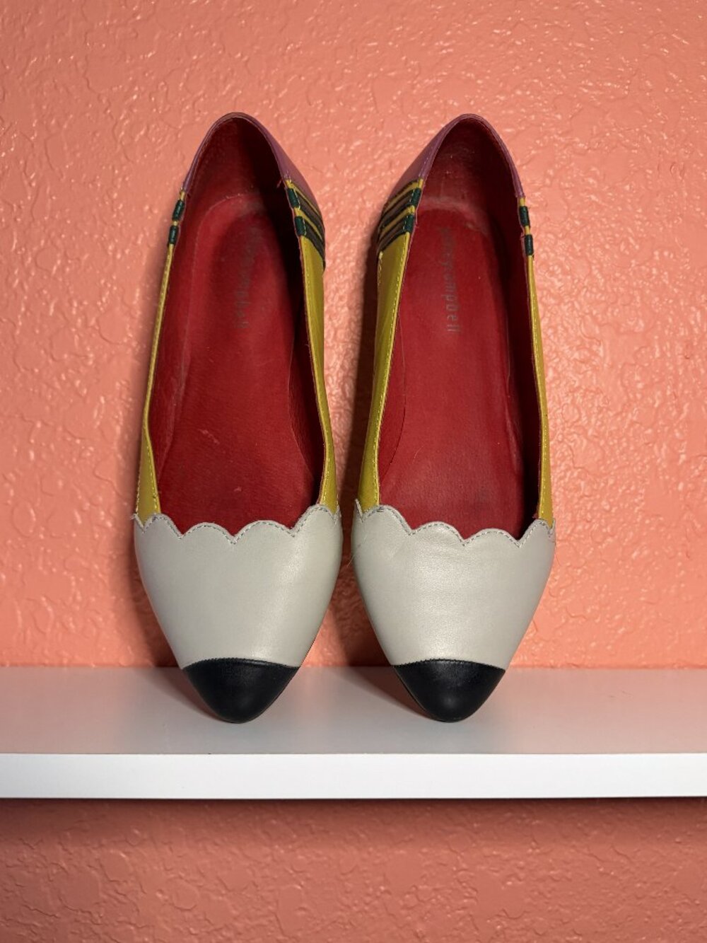 Jeffrey Campbell Pencil Me In Leather Flats Womens 6.5 Teacher Eclectic Cute